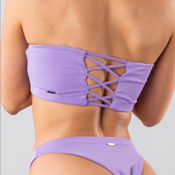 Alphalete Marina Bikini Top in Lilac. - Picture 3 of 7